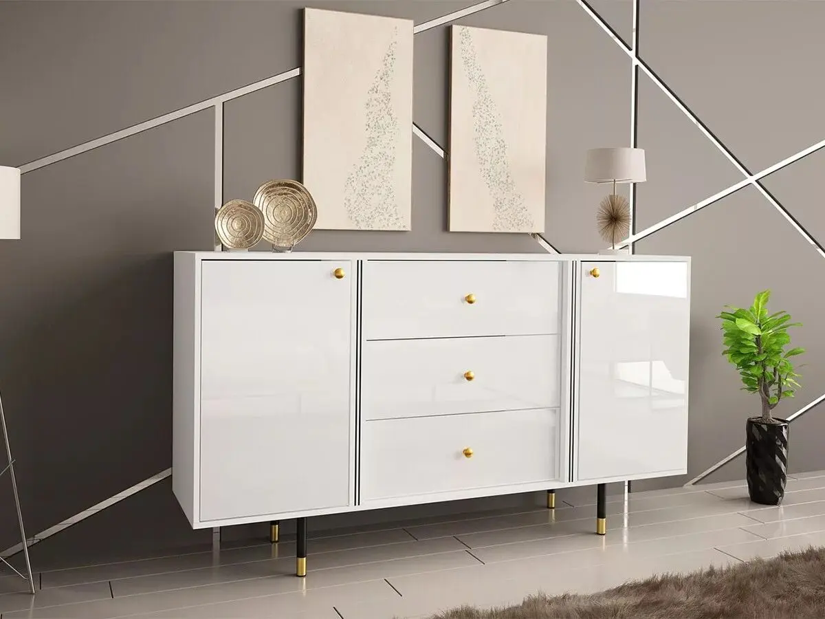 Tumba Mirjan24 Wiastan/Cristal 02 160 (White/White Gloss) - 3