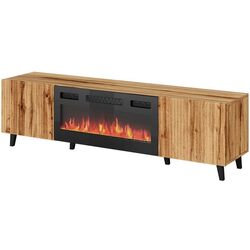 Тумба РТВ с биокамином Mirjan24 Tilderi 180/Vamos (Wotan Oak/Black)