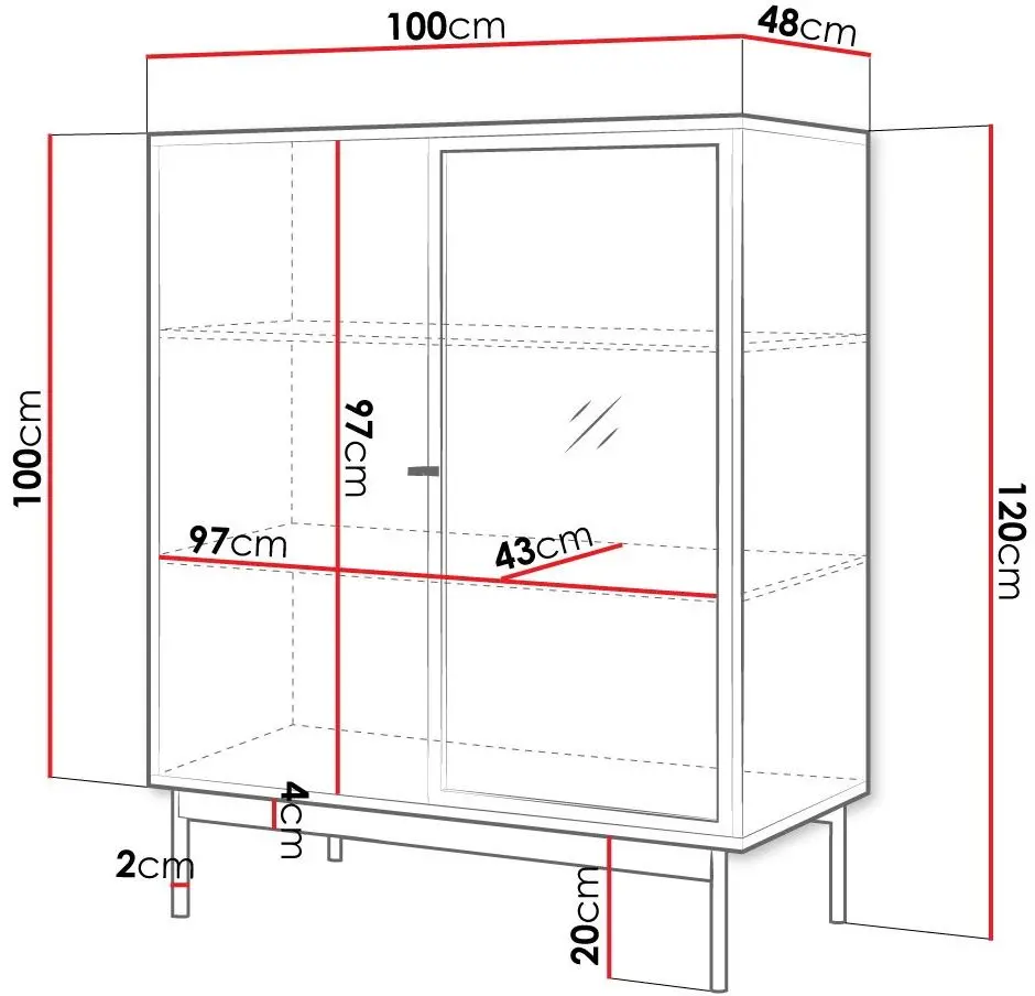 Витрина Mirjan24 Brulpin/Bartise 2D (Artisan Oak/Black) - 2