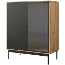 Витрина Mirjan24 Brulpin/Bartise 2D (Artisan Oak/Black) Thumb