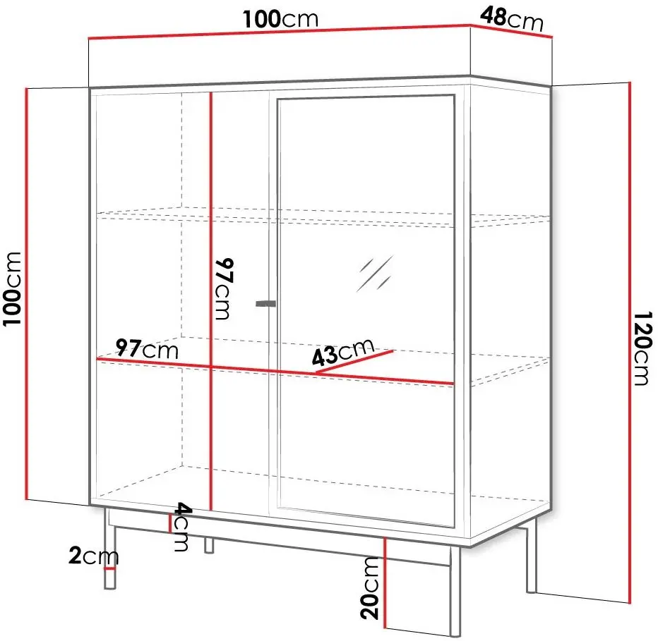Vitrina Mirjan24 Brulpin/Bartise 2D cu LED iluminare (Artisan Oak/Black) - 2