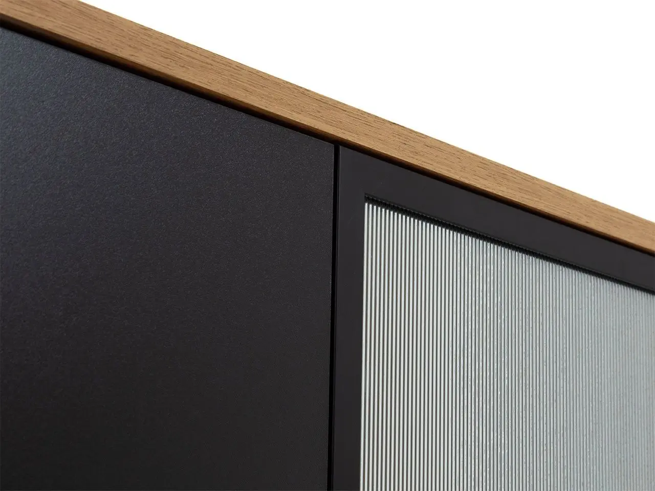 Vitrina Mirjan24 Brulpin/Bartise 2D cu LED iluminare (Artisan Oak/Black) - 4