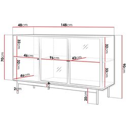 Tumba-vitrina Mirjan24 Brulpin/Bartise 3D cu LED iluminare (Artisan Oak/Black) Thumb