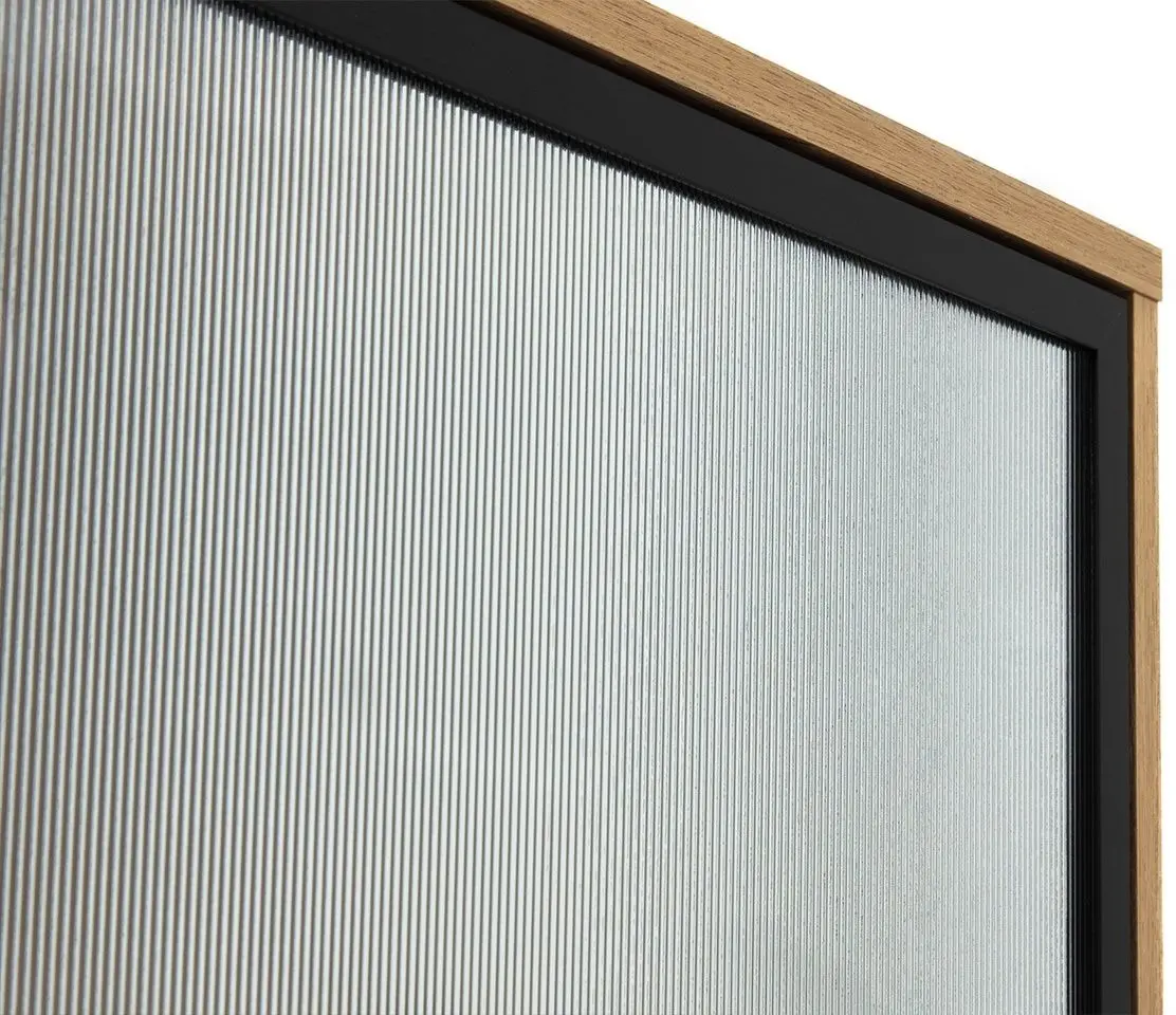 Tumba-vitrina Mirjan24 Brulpin/Bartise 3D cu LED iluminare (Artisan Oak/Black)