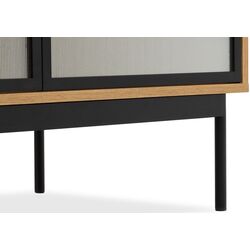 Tumba-vitrina Mirjan24 Brulpin/Bartise 3D cu LED iluminare (Artisan Oak/Black) Thumb