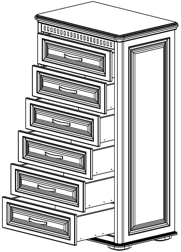 Comoda МЛ-Мебель Marsel 2 №07 80cm (White/Polar Oak) - 3