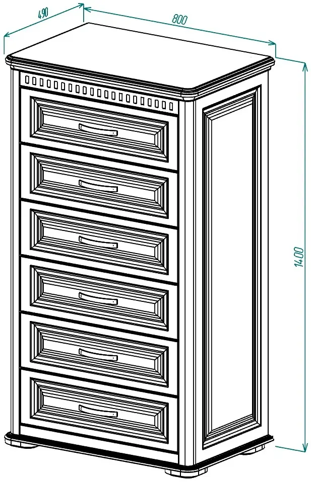 Comoda МЛ-Мебель Marsel 2 №07 80cm (White/Polar Oak) - 4