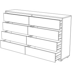 Comoda МЛ-Мебель Nays №5 180cm (Craft Oak White/Anthracite) Thumb