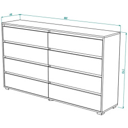 Comoda МЛ-Мебель Nays №5 180cm (Craft Oak White/Anthracite) Thumb