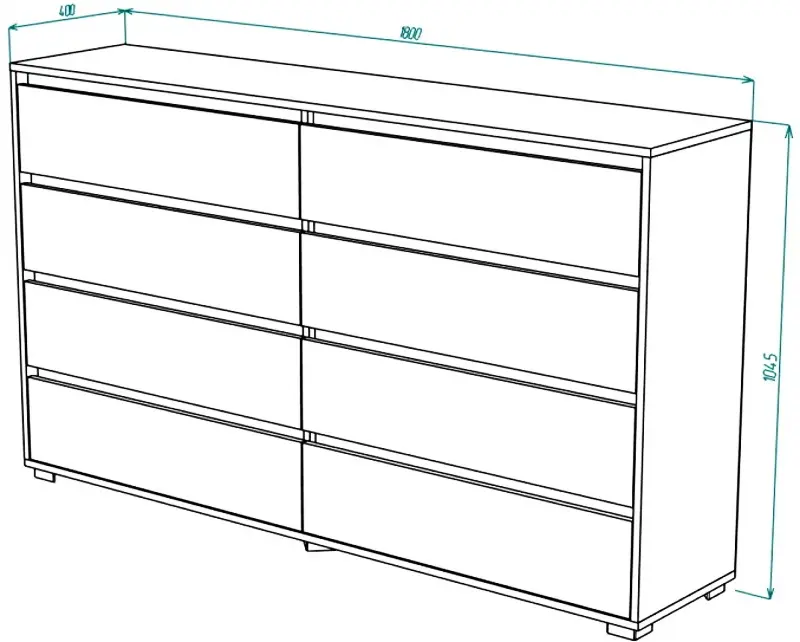 Comoda МЛ-Мебель Nays №5 180cm (Craft Oak White/Anthracite) - 3