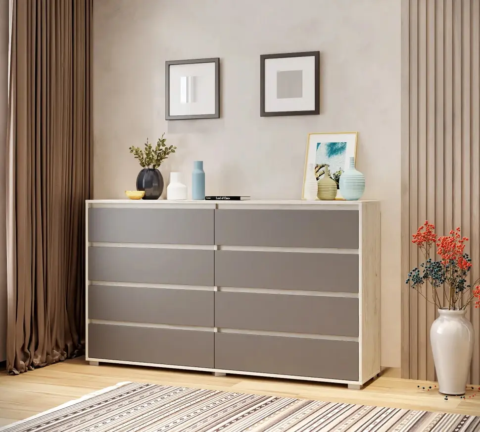Comoda МЛ-Мебель Nays №5 180cm (Craft Oak White/Anthracite)