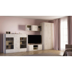 Comoda-Vitrina МЛ-Мебель Gamma №14 160.2cm (Craft Oak White/Gray) Thumb