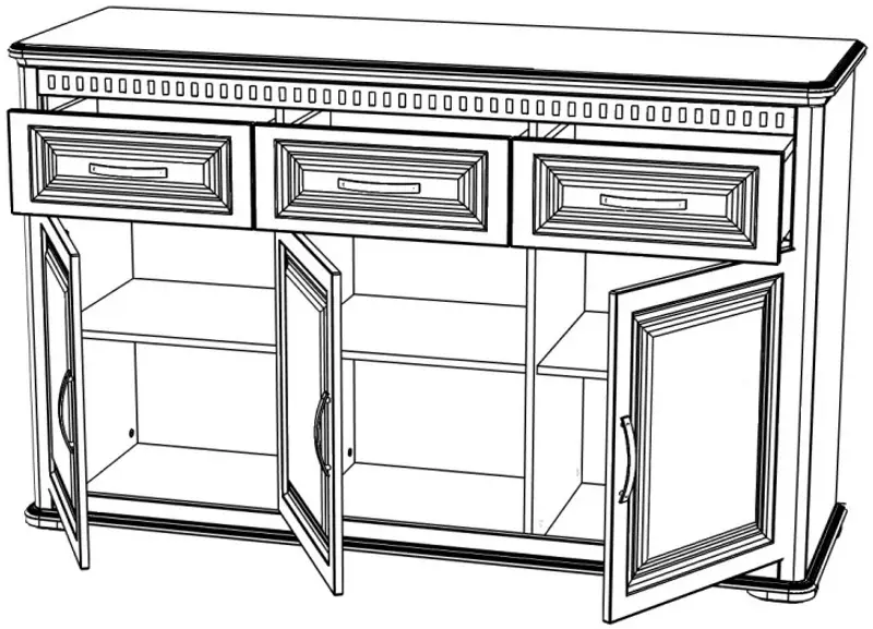 Тумба МЛ-Мебель Марсель №15 164см (Крем/Дуб Кантри) - 4