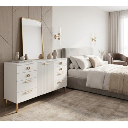 Tumba МЛ-Мебель Velvet №12 150.1cm (White/Gold)