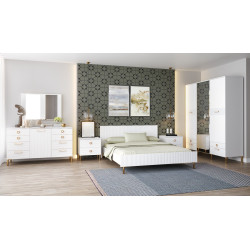 Tumba МЛ-Мебель Velvet №12 150.1cm (White/Gold) Thumb