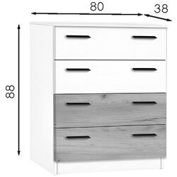 Комод Modern Andi 4B (White/Craft Oak Gray) Thumb