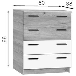 Комод Modern Andi 4B (Craft Oak Gray/White) Thumb