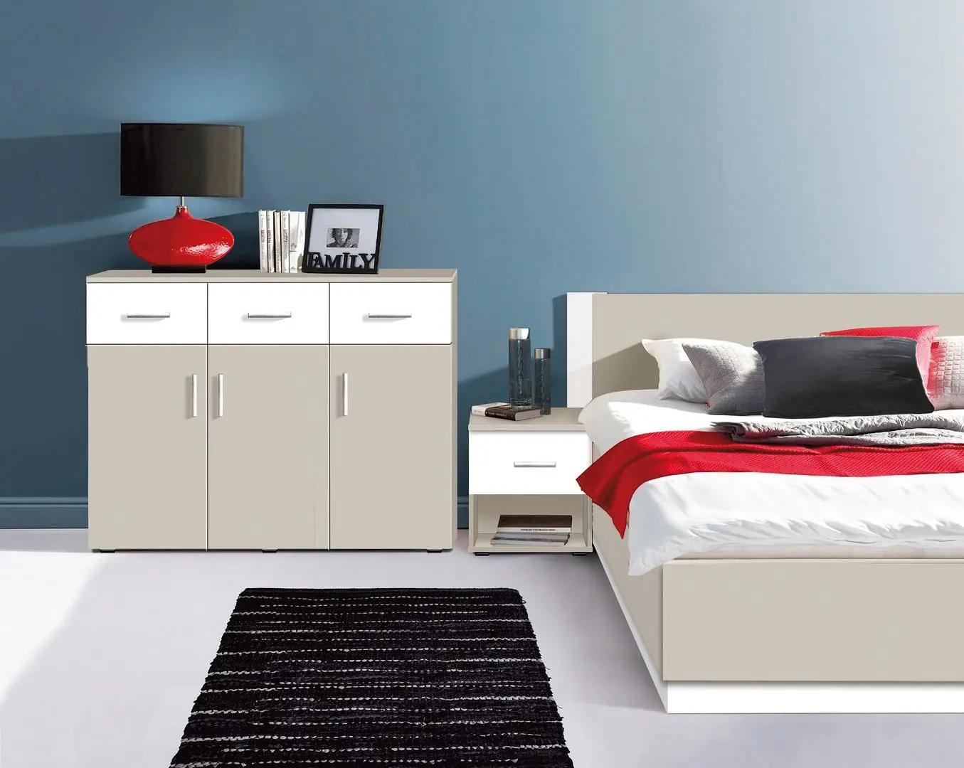 Tumba Modern Francesca 125cm (Cashmere/White)