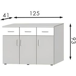 Tumba Modern Francesca 125cm (Cashmere/White) Thumb