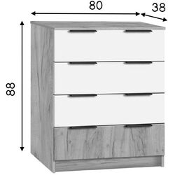 Комод Modern Komfort 4B (Craft Oak Gray/White) Thumb