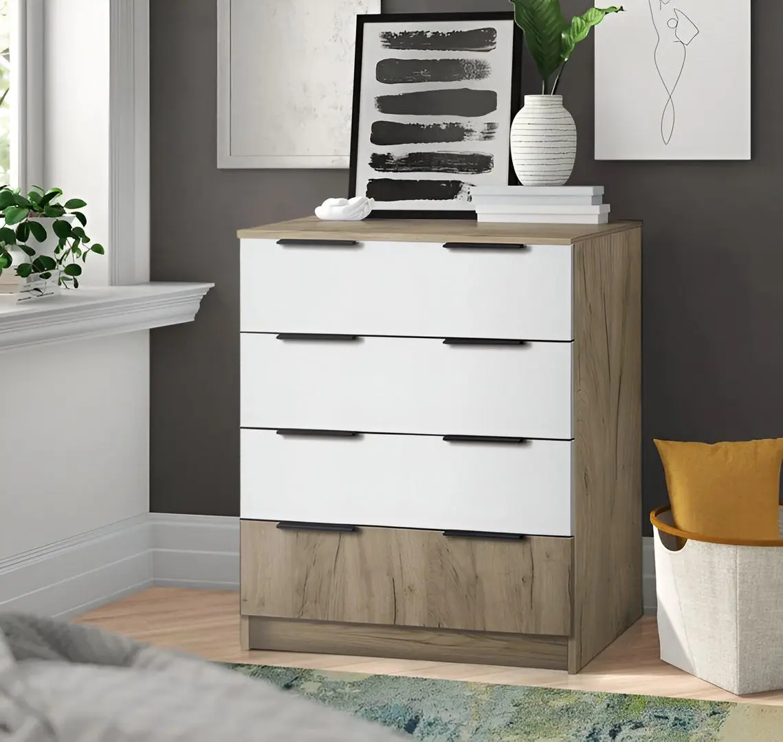 Комод Modern Komfort 4B (Craft Oak Gray/White)