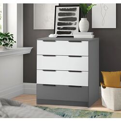 Comoda Modern Komfort 4B (Slate Gray/White)