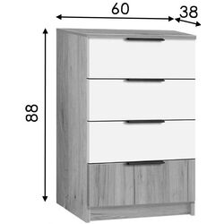 Комод Modern Komfort 4S (Craft Oak Gray/White) Thumb