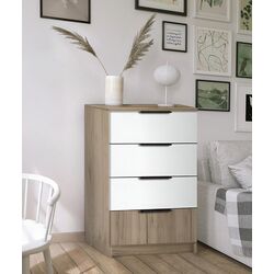 Comoda Modern Komfort 4S (Craft Oak Gray/White)