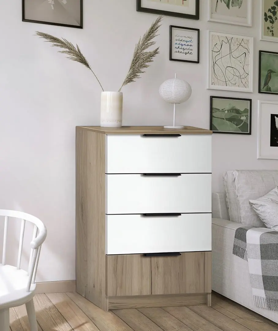 Комод Modern Komfort 4S (Craft Oak Gray/White)