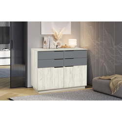 Comoda Modern Visit New 120cm (Craft Oak White/Slate Grey)