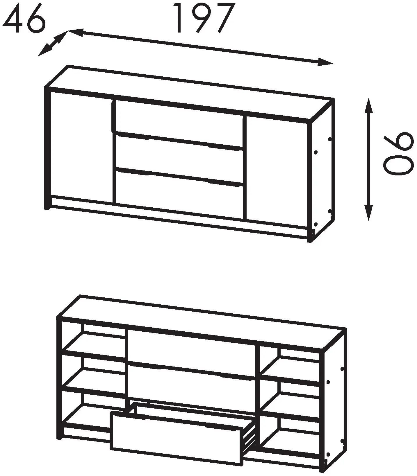 Tumba Modern Alex 200 В 90 (Craft Oak Gray)