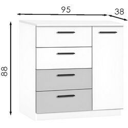 Tumba Modern Andi 4+1S (White/Cashmere) Thumb