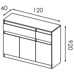 Tumba Modern Komfi 120cm (Brandy Castello Oak/Craft Oak White) Thumb