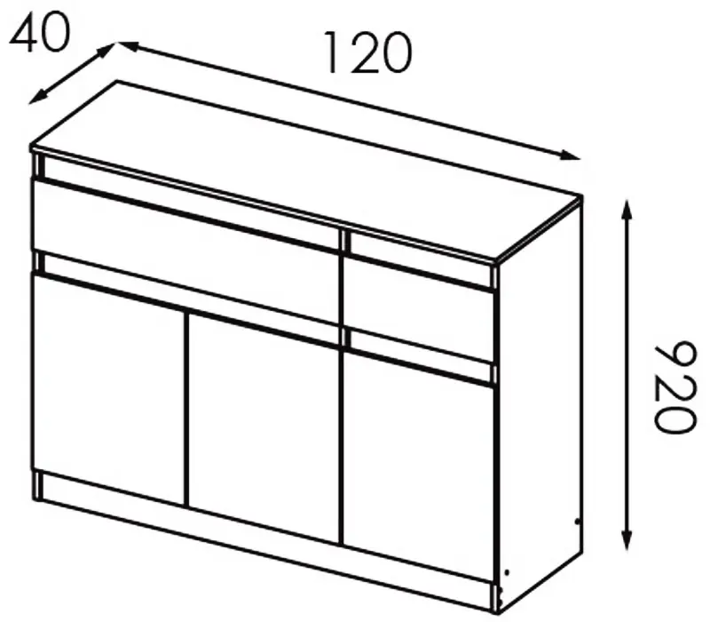 Tumba Modern Komfi 120cm (Brandy Castello Oak/Craft Oak White)