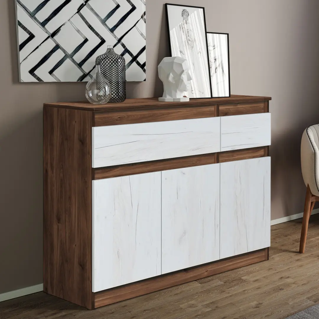 Tumba Modern Komfi 120cm (Brandy Castello Oak/Craft Oak White)