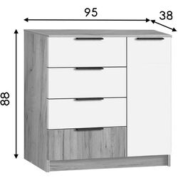 Tumba Modern Komfort 4+1S (Craft Oak Gray/White) Thumb