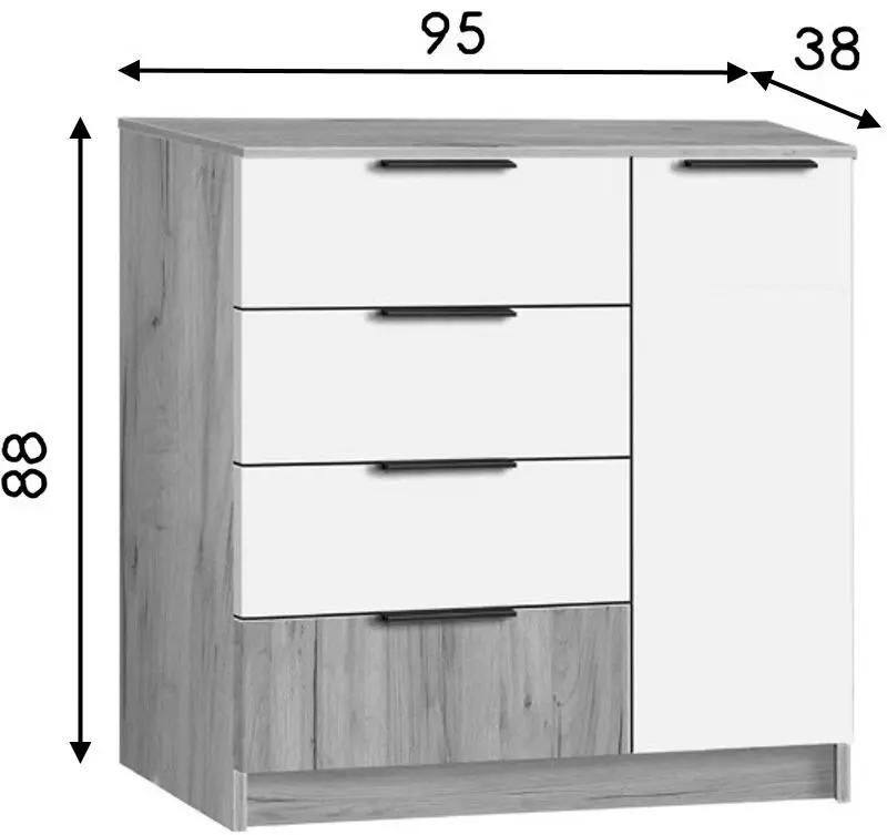 Tumba Modern Komfort 4+1S (Craft Oak Gray/White)