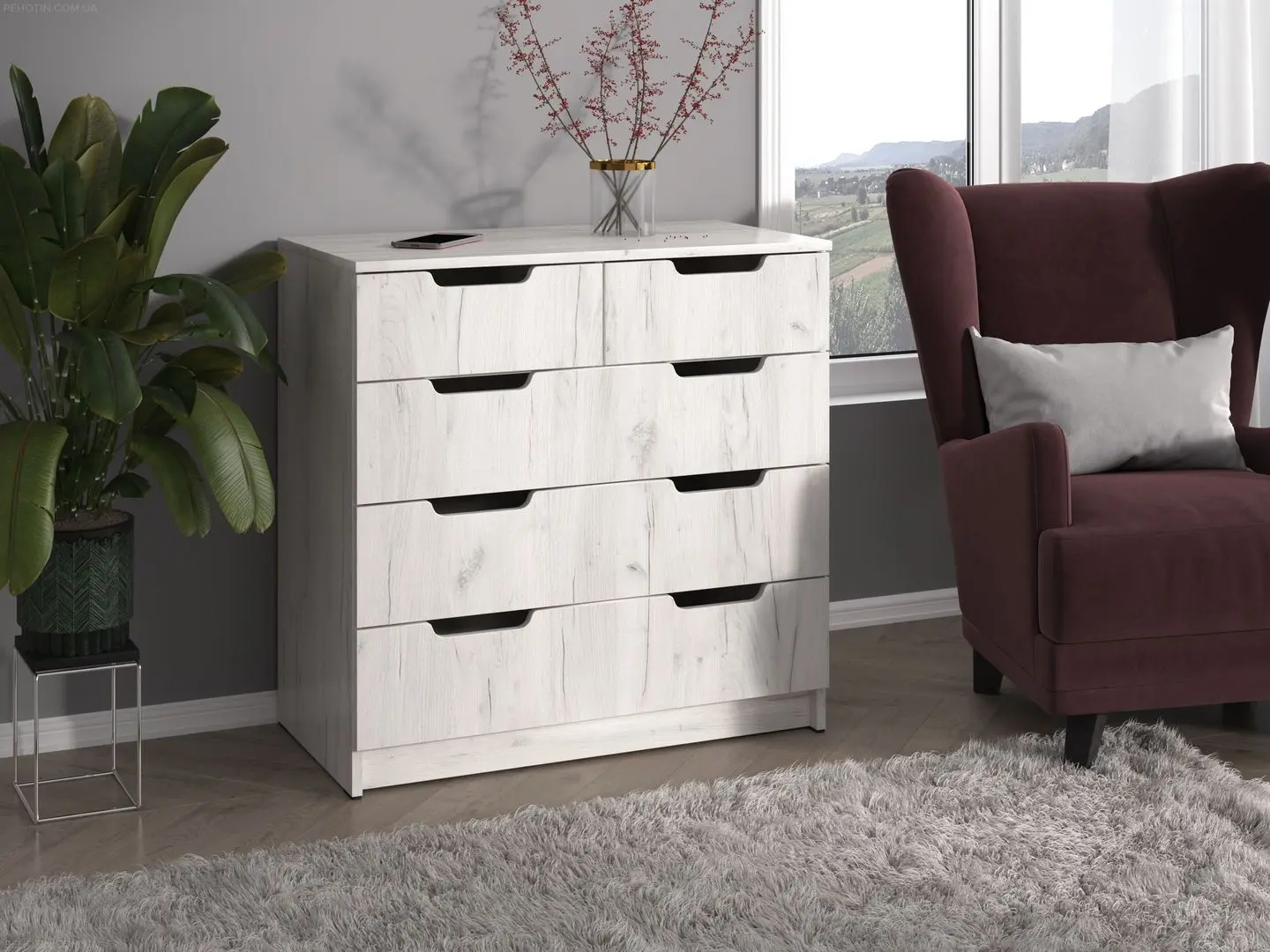 Комод Пехотин К-3+2 Эко (Крафт)