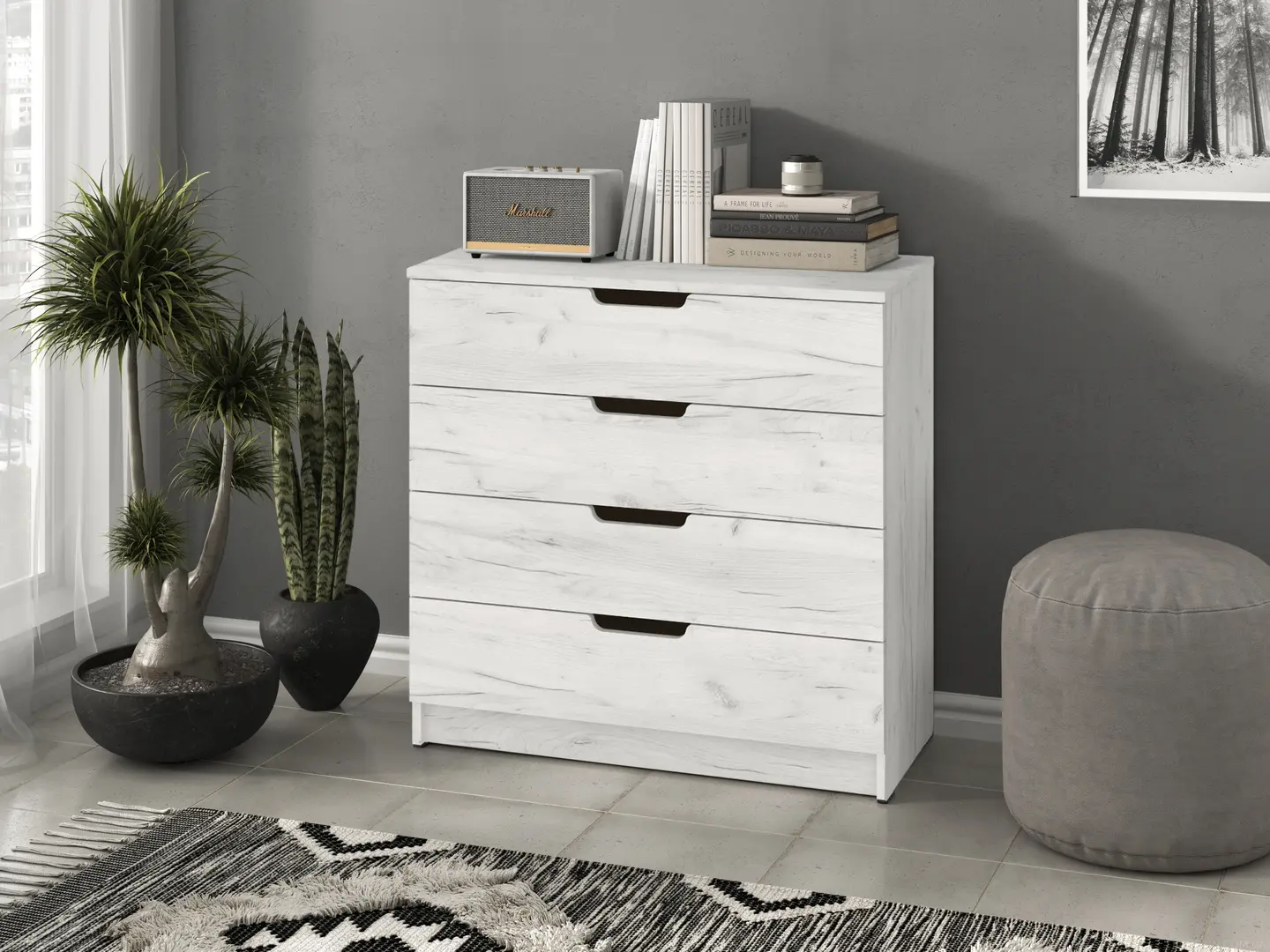 Comoda Пехотин K-4 Eco (White Craft Oak)