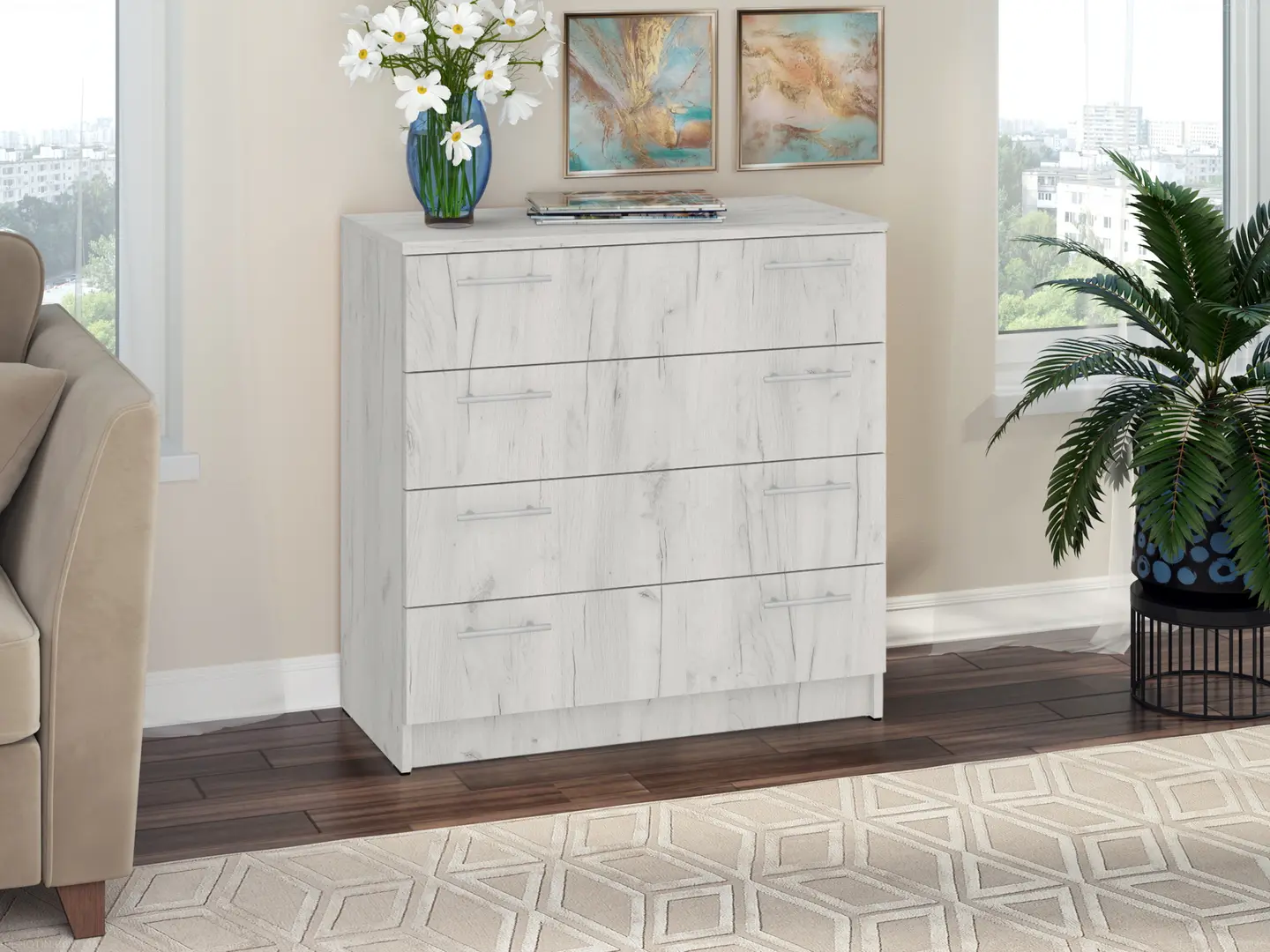 Комод Пехотин K-4 (White Craft Oak)