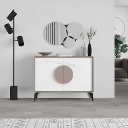 Тумба с зеркалом Showdeko Gora 110 (Light Mocha/White)