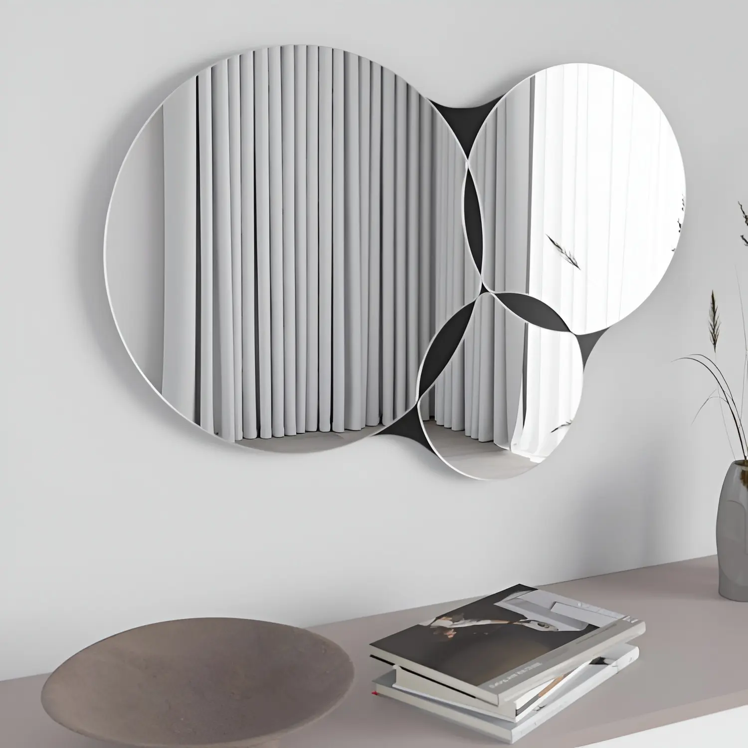 Тумба с зеркалом Showdeko Gora 110 (Light Mocha/White) - 4