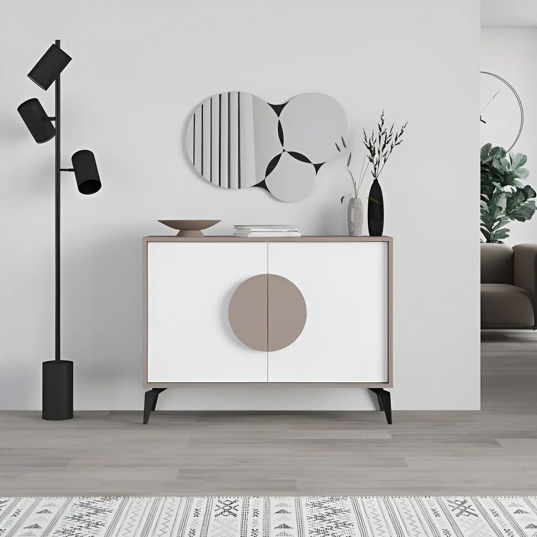 Тумба с зеркалом Showdeko Gora 110 (Light Mocha/White)