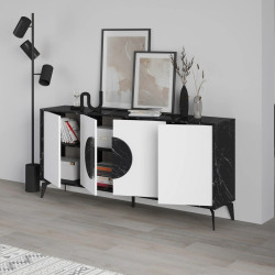 Тумба Showdeko Gora 180 (Black Marble/White) Thumb