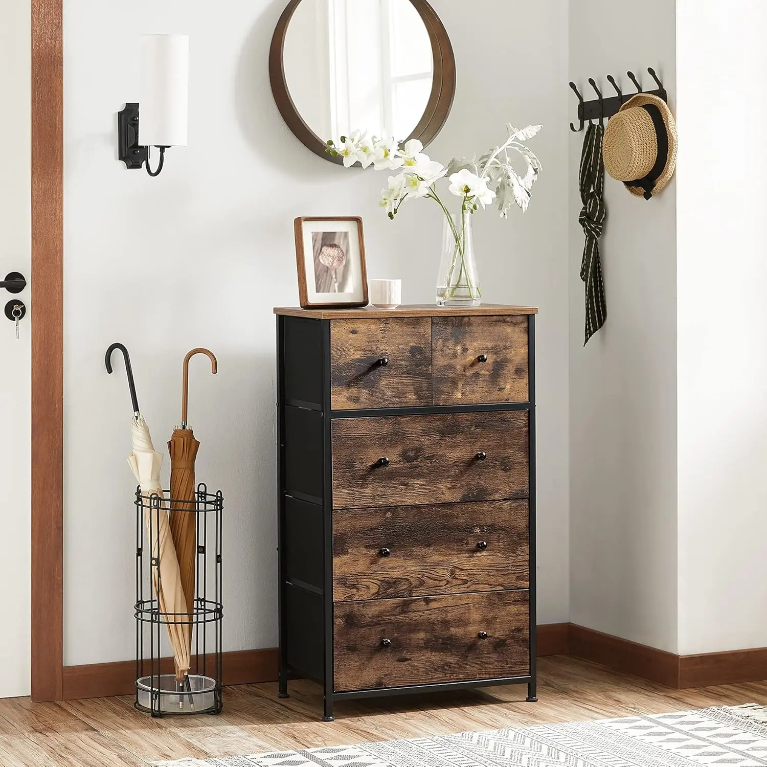 Comoda Songmics LGS45H (Rustic Brown/Black) - 3