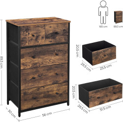 Comoda Songmics LGS45H (Rustic Brown/Black) Thumb