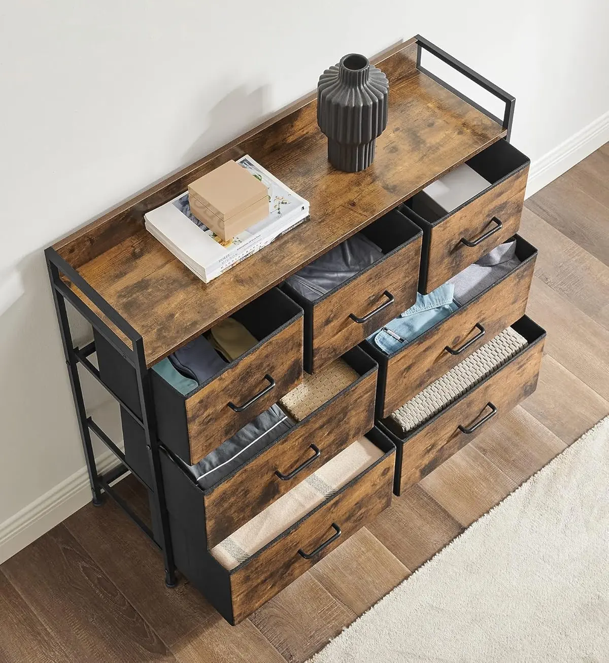 Комод Songmics LTS137B01 (Rustic Brown/Ink Black)