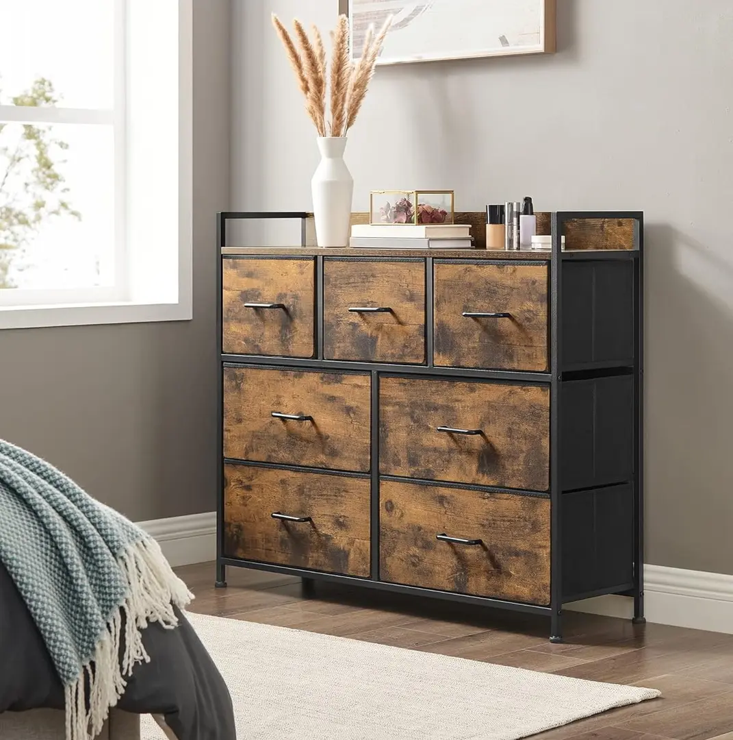 Комод Songmics LTS137B01 (Rustic Brown/Ink Black)