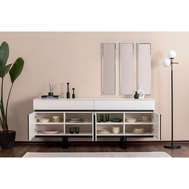 Тумба + Зеркало Studio Casa Linesideboard (White/Black)