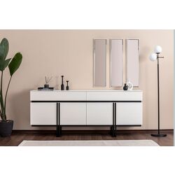 Tumba + Oglinda Studio Casa Linesideboard (White/Black)